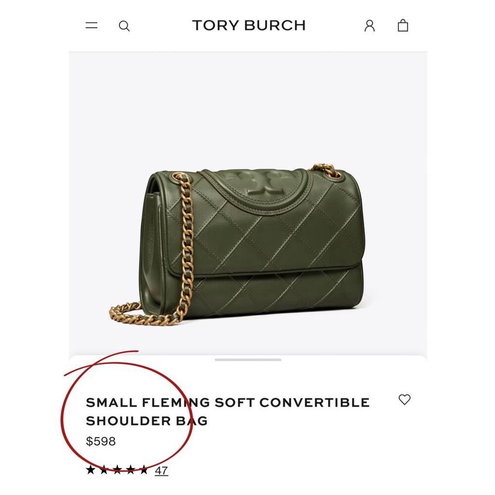 🚫SOLD🚫Tory Burch Soft Fleming Convertible Shoulder Bag in Sycamore (Green) - Picture 3 of 17